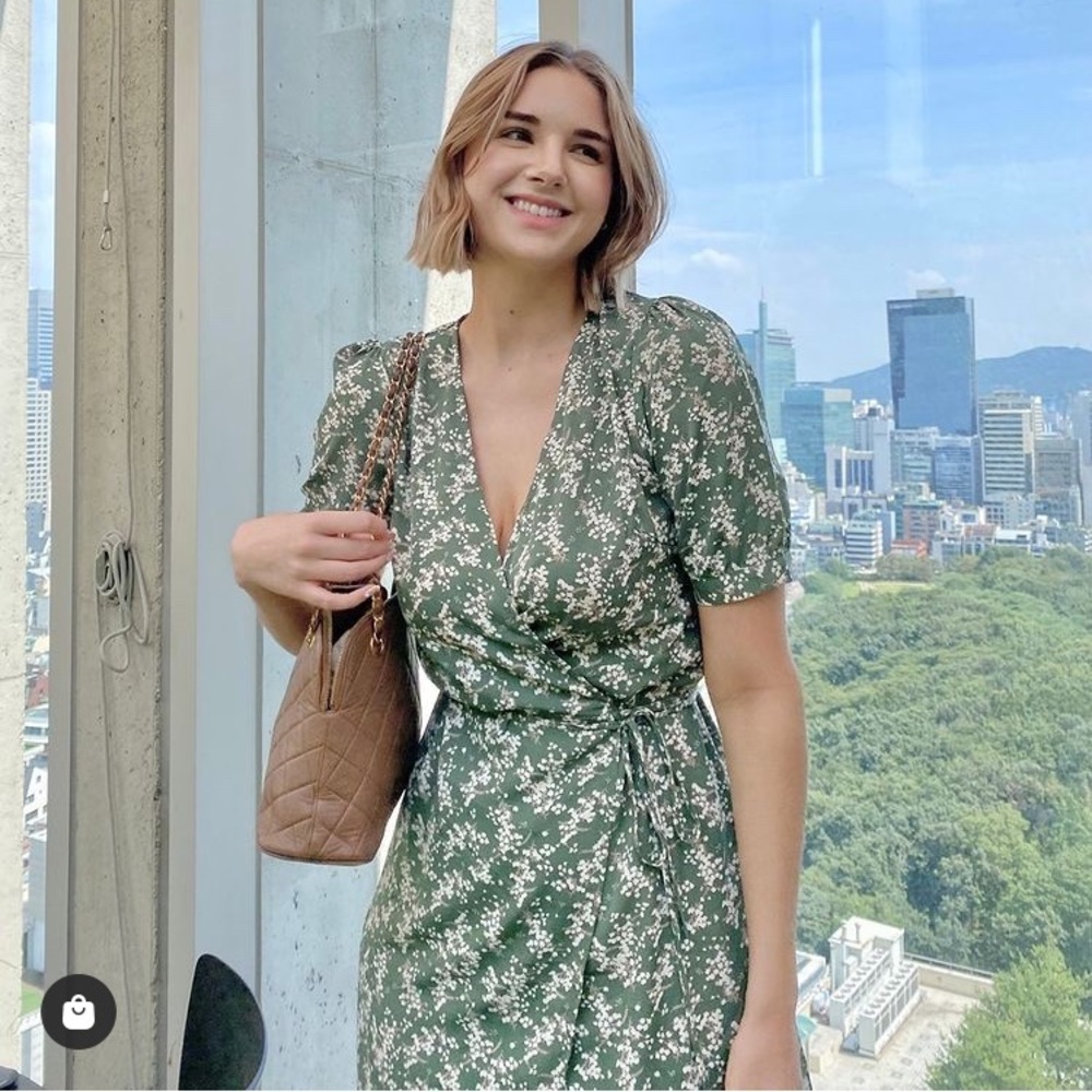 Supesu Hana Wrap Dress In Deep Matcha